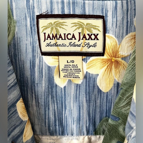 Jamaica Jaxx Hawaiian Silk Tropic print shirt sz Large - Picture 2 of 5